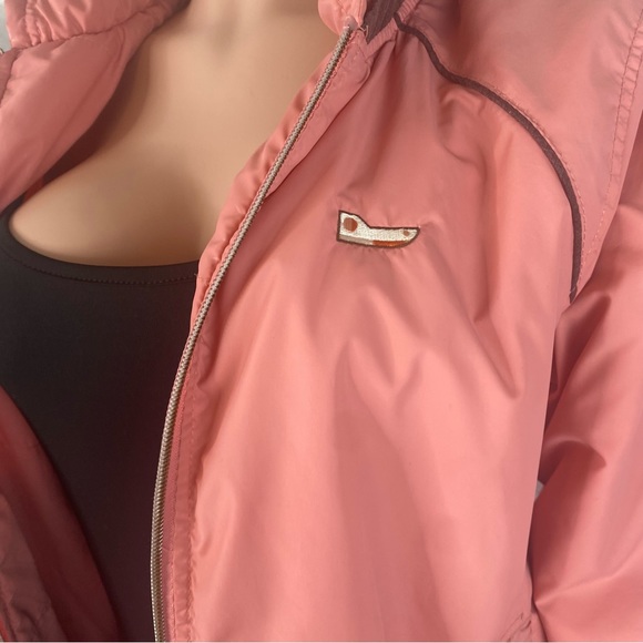 Women’s Peach / Pink Colored Hooded Zip Up Bench Jacket 4 Pockets Size 12 - Picture 7 of 16